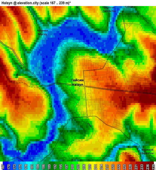 Haisyn elevation map