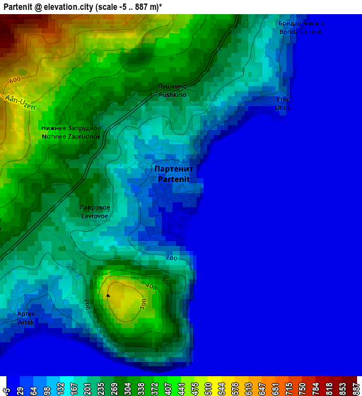 Partenit elevation map