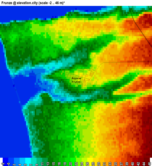 Frunze elevation map