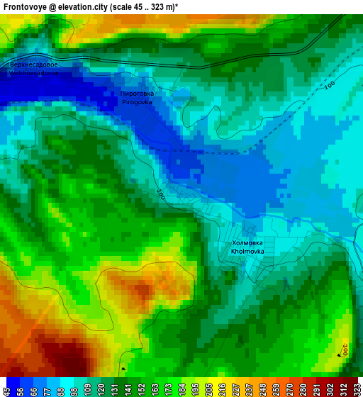 Frontovoye elevation map