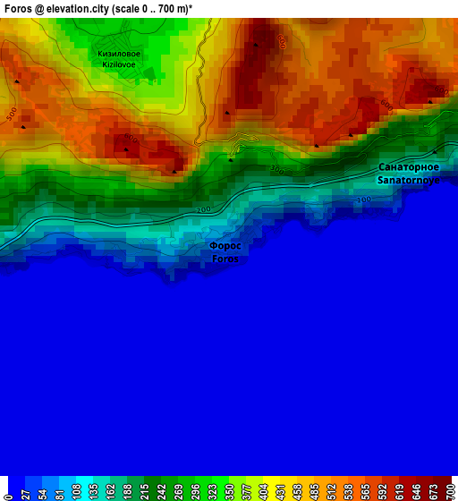 Foros elevation map