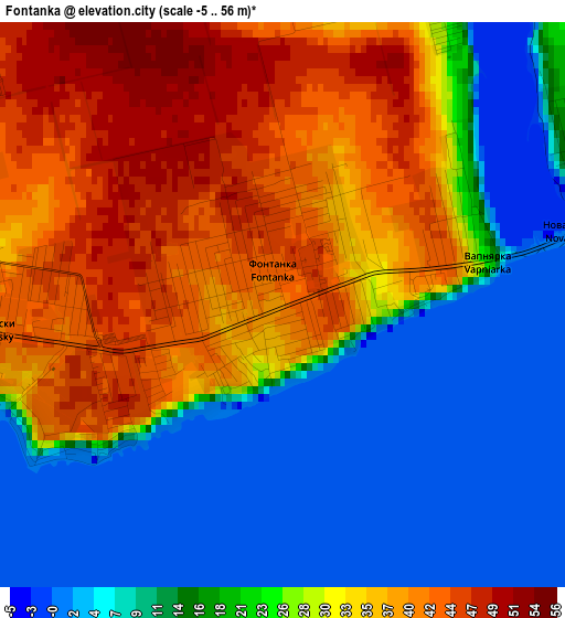 Fontanka elevation map