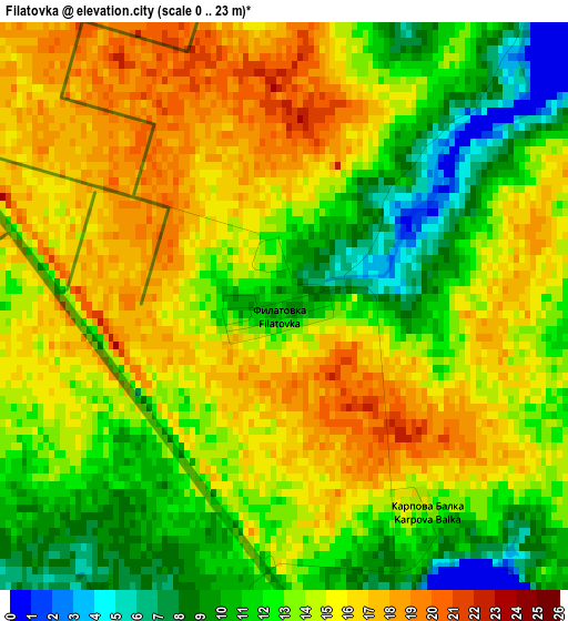 Filatovka elevation map