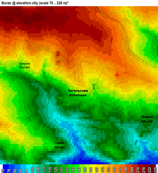 Buran elevation map