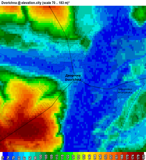 Dvorichna elevation map