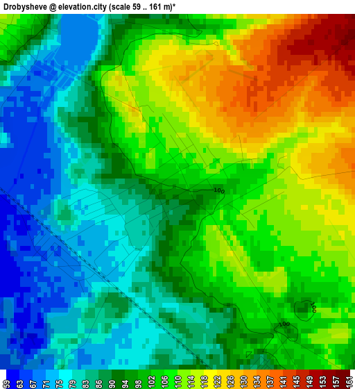 Drobysheve elevation map