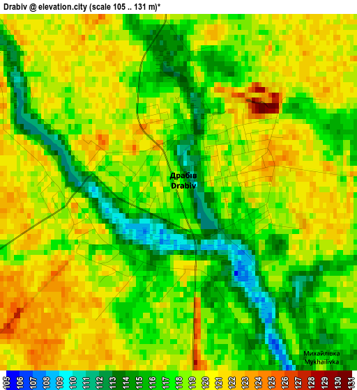 Drabiv elevation map