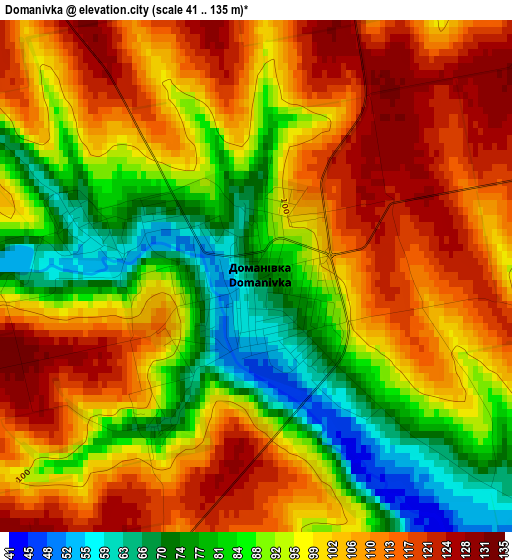 Domanivka elevation map