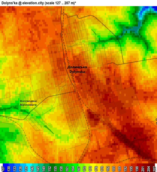 Dolyns'ka elevation map