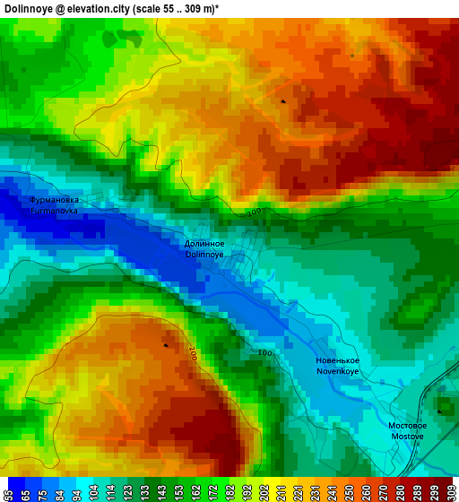 Dolinnoye elevation map