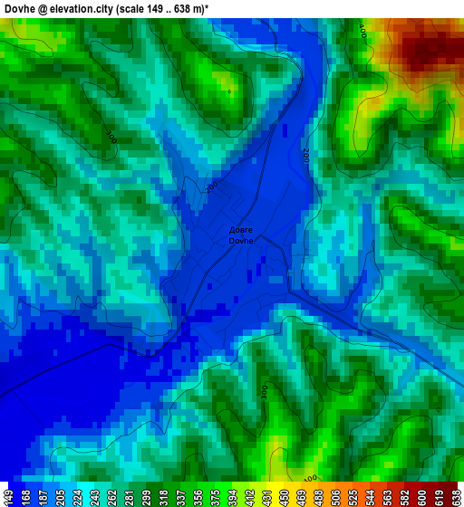 Dovhe elevation map