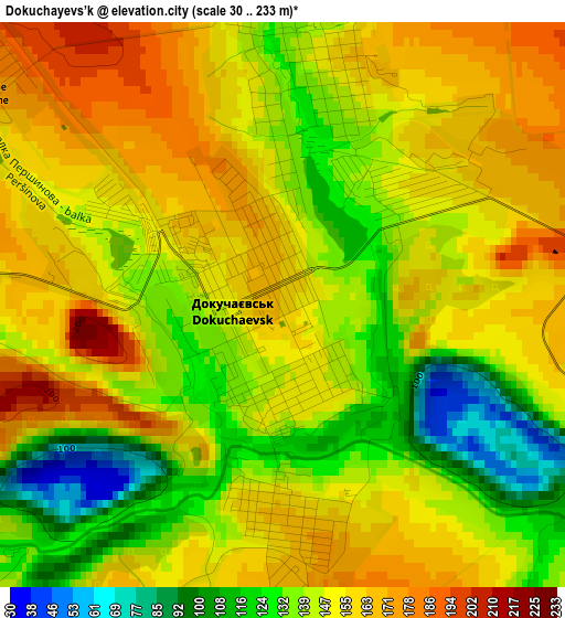 Dokuchayevs’k elevation map