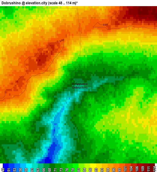 Dobrushino elevation map