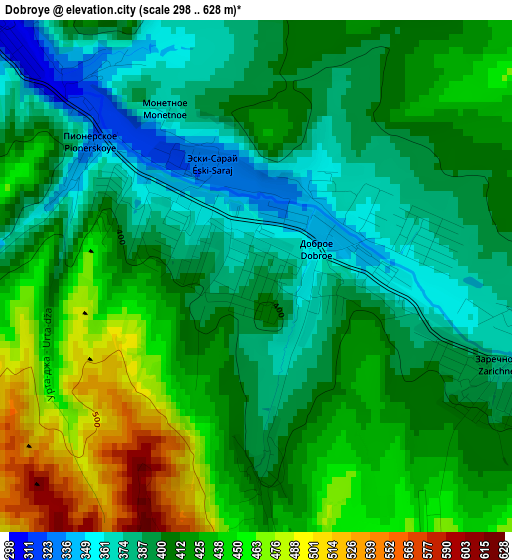 Dobroye elevation map