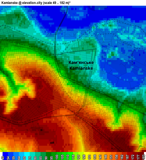 Kamianske elevation map