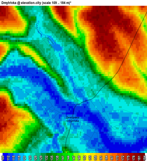 Dmytrivka elevation map