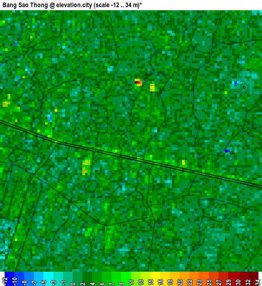 Bang Sao Thong elevation map