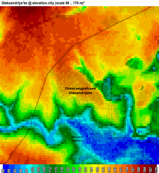 Oleksandriys’ke elevation map