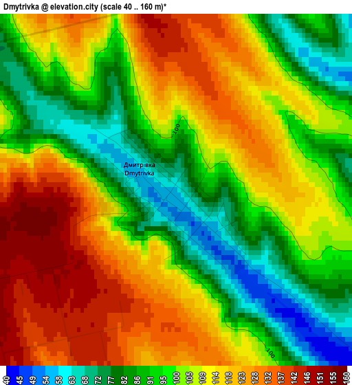 Dmytrivka elevation map