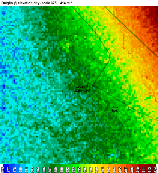 Dalgān elevation map
