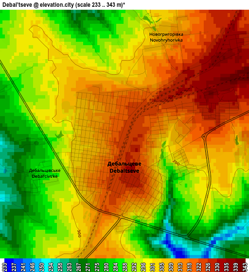 Debal’tseve elevation map