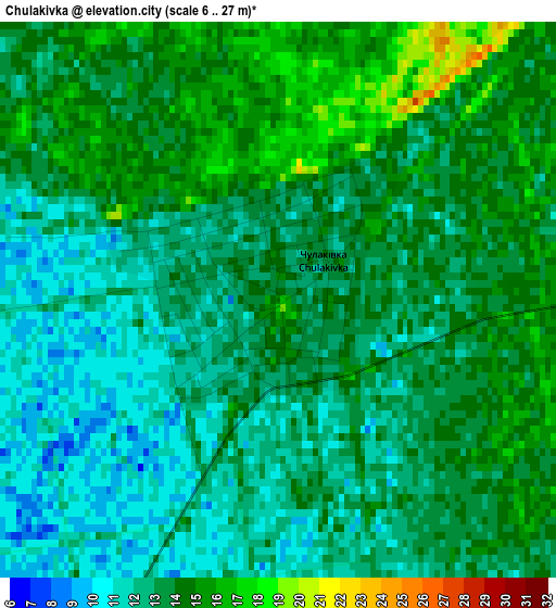 Chulakivka elevation map