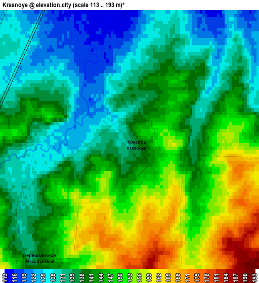 Krasnoye elevation map