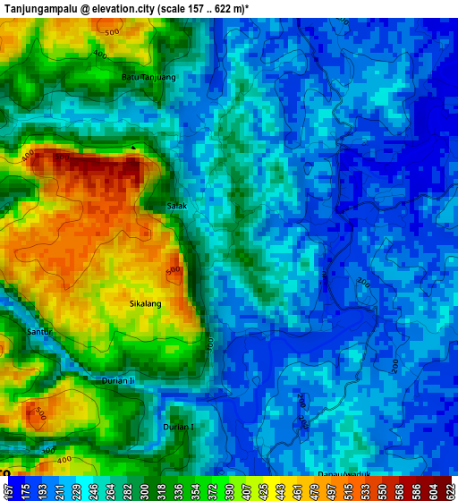 Tanjungampalu elevation map