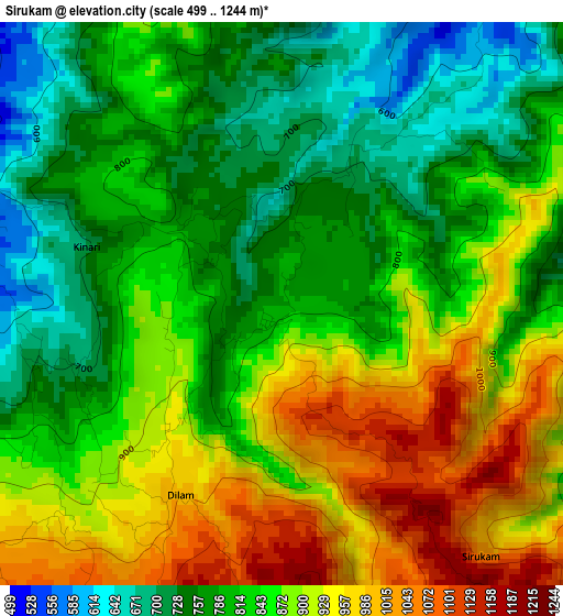 Sirukam elevation map