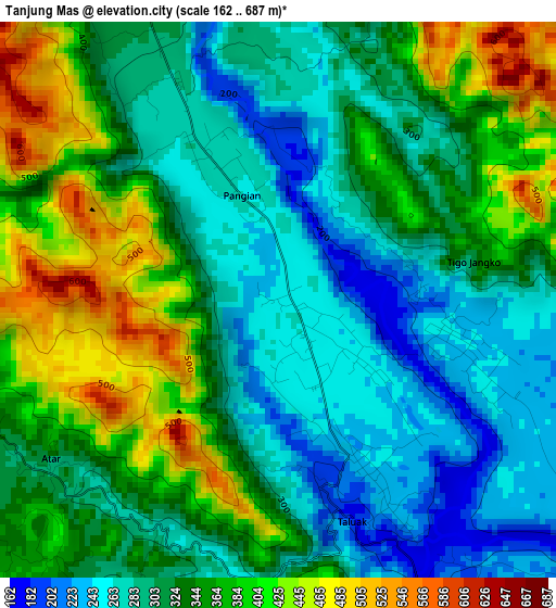 Tanjung Mas elevation map