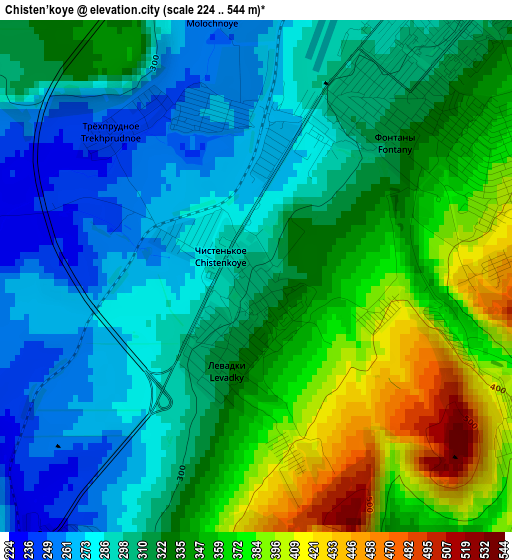 Chisten’koye elevation map