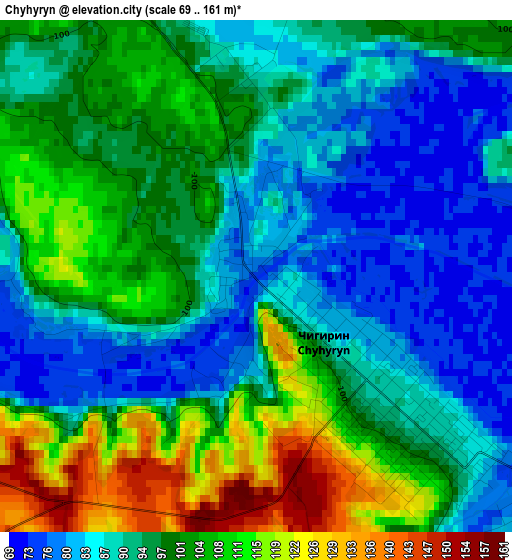 Chyhyryn elevation map