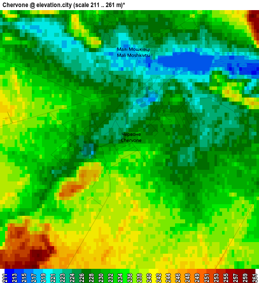 Chervone elevation map