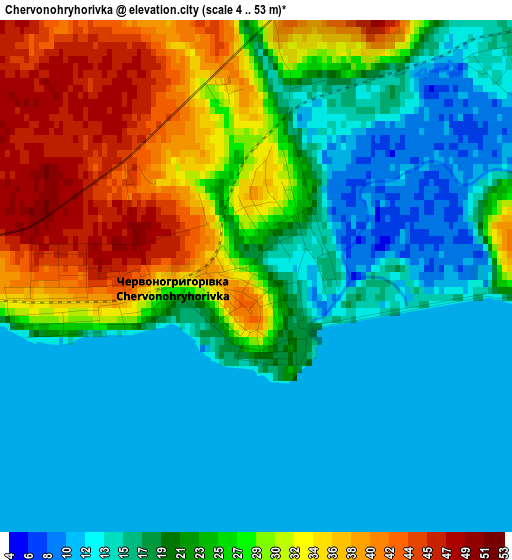 Chervonohryhorivka elevation map