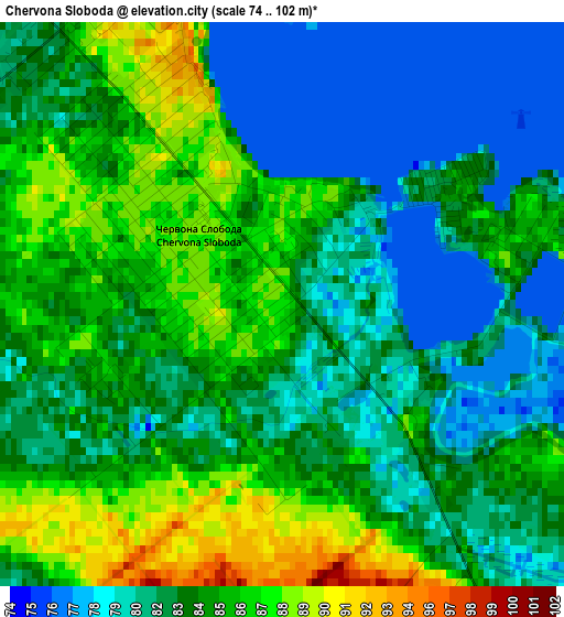 Chervona Sloboda elevation map