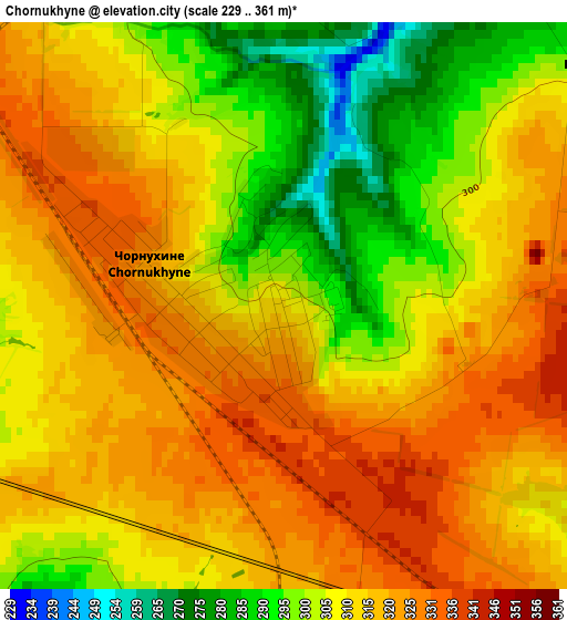 Chornukhyne elevation map