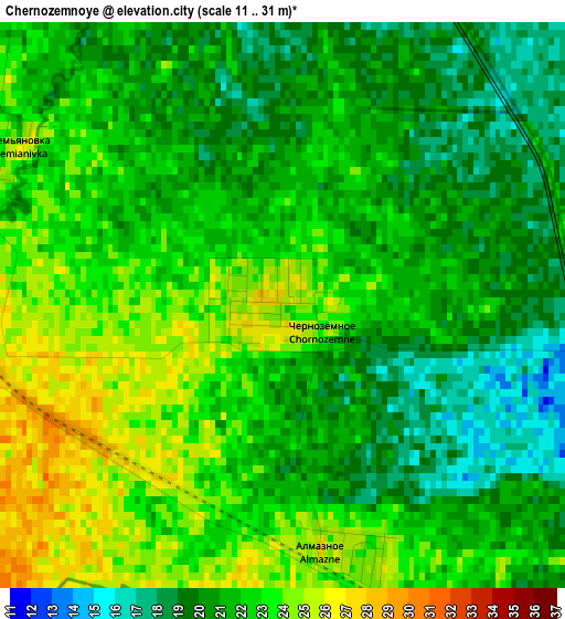 Chernozemnoye elevation map