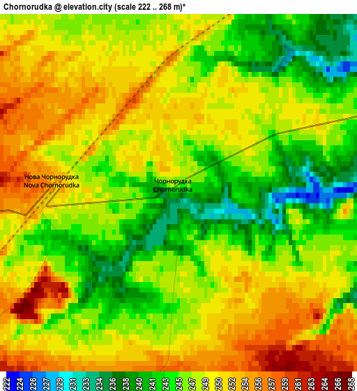 Chornorudka elevation map