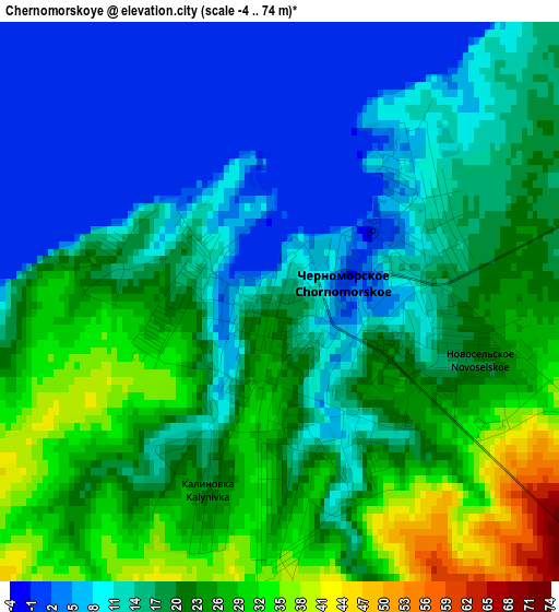 Chernomorskoye elevation map