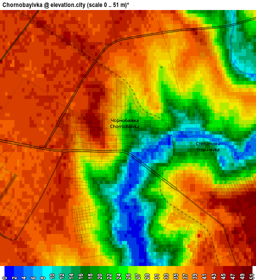 Chornobayivka elevation map