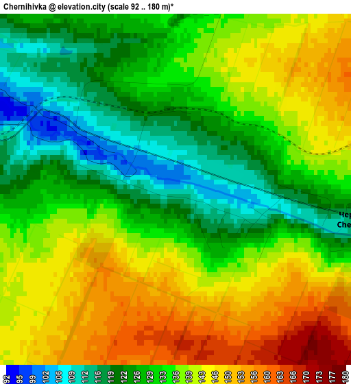 Chernihivka elevation map