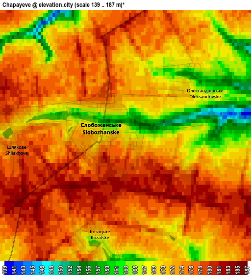 Chapayeve elevation map