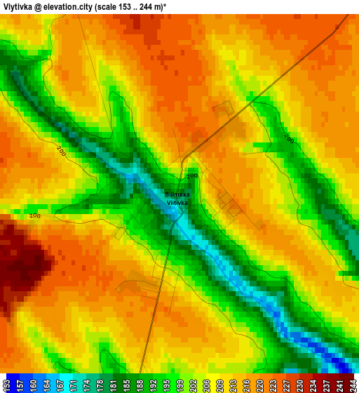 Viytivka elevation map