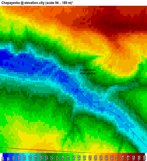 Chapayevka elevation map