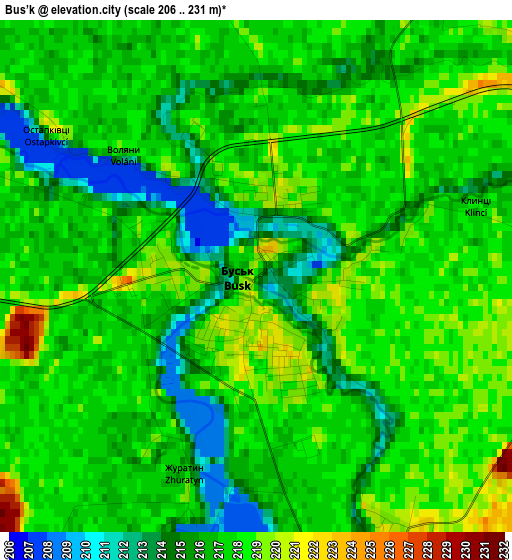 Bus’k elevation map