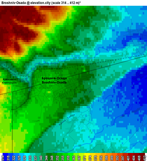 Broshniv-Osada elevation map