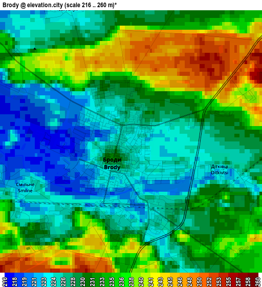 Brody elevation map