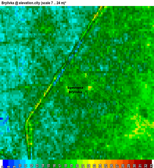 Brylivka elevation map