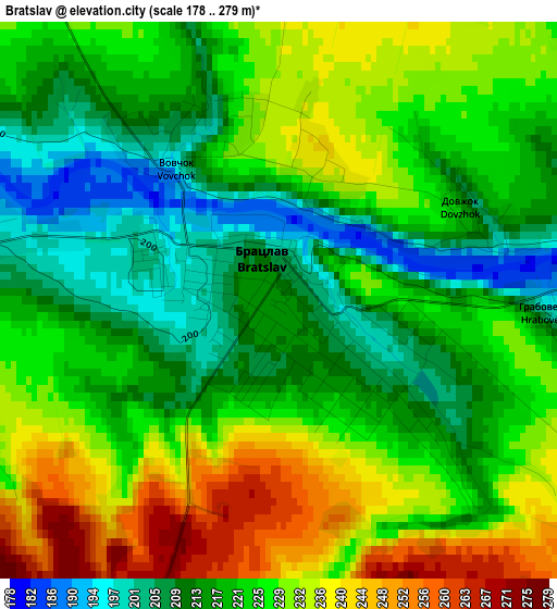 Bratslav elevation map