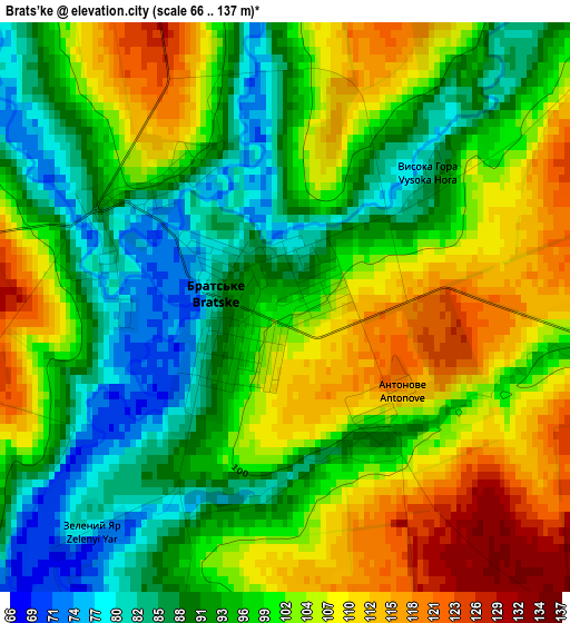 Brats’ke elevation map